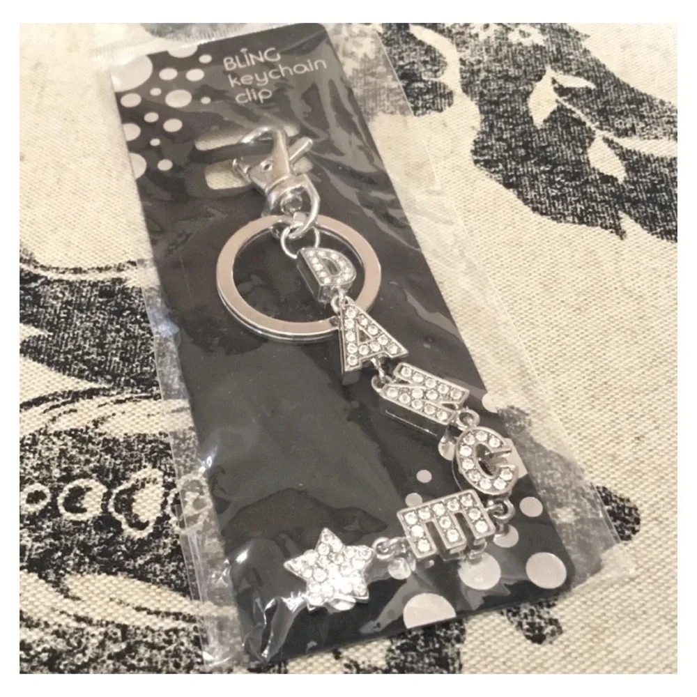 New! Silver Rhinestone “DANCE’ Keychain on Display
